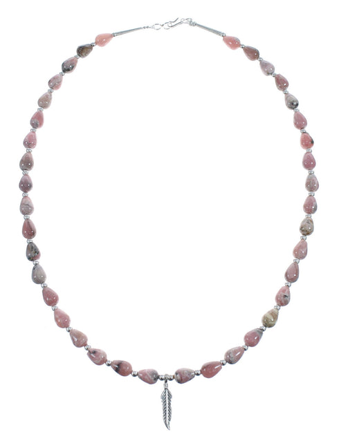 Southwestern Rhodochrosite Authentic Sterling Silver Bead Necklace JX124637